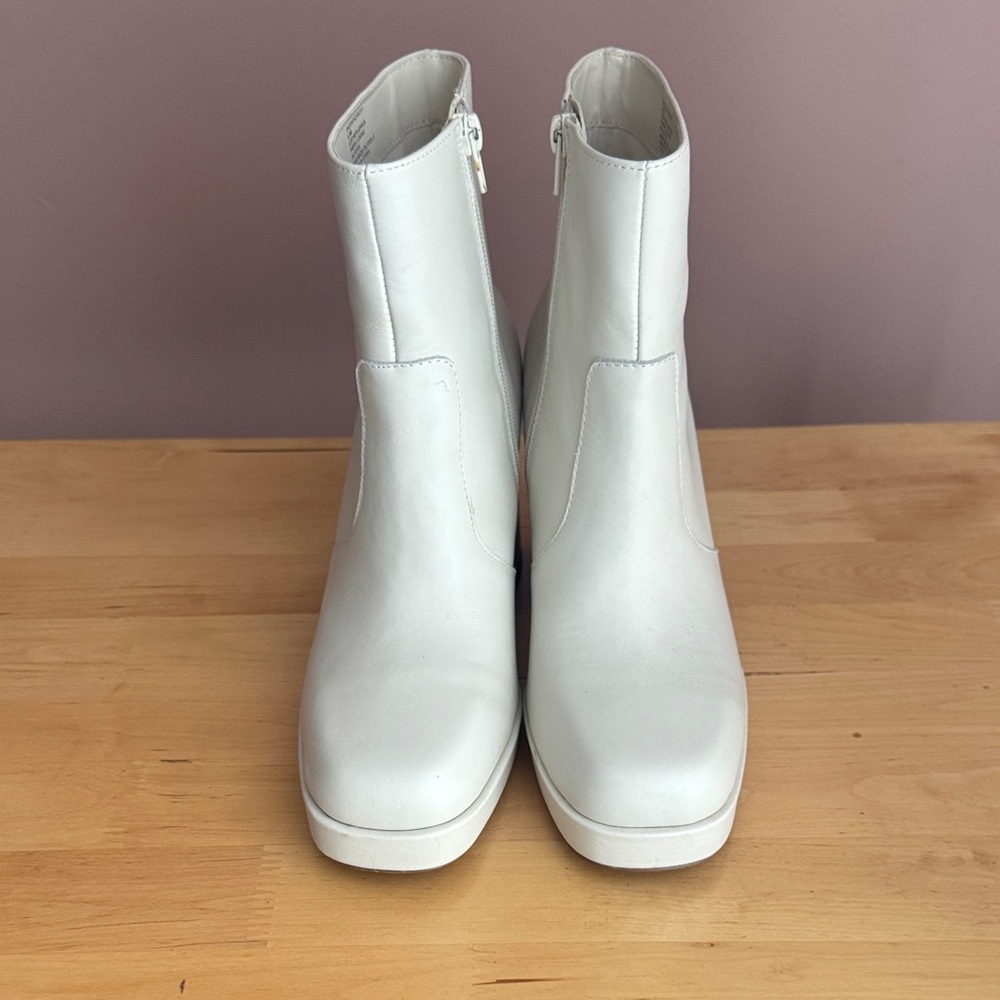 Steve Madden White Ankle Booties